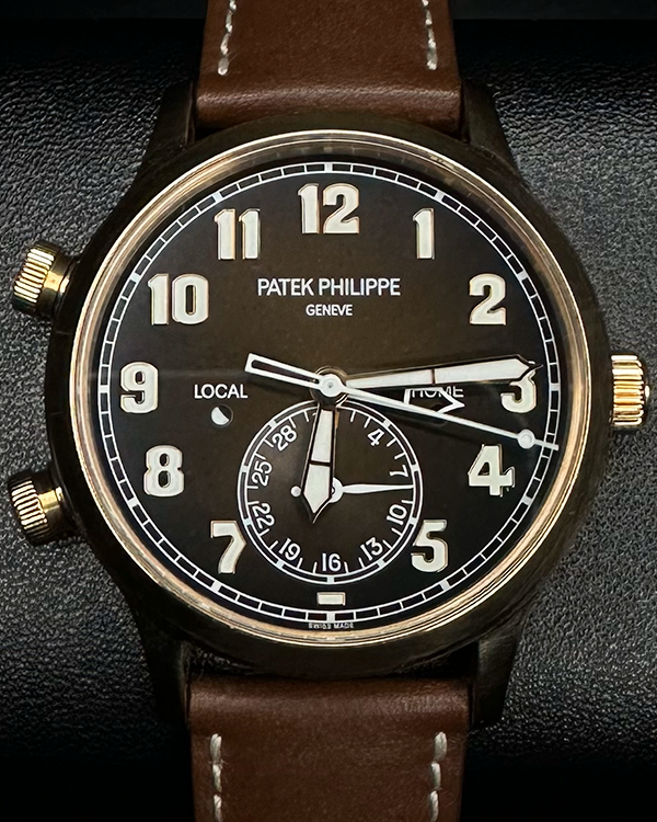 2019 Patek Philippe Calatrava Pilot Travel 42MM Brown Dial Leather Strap (5524R-001)