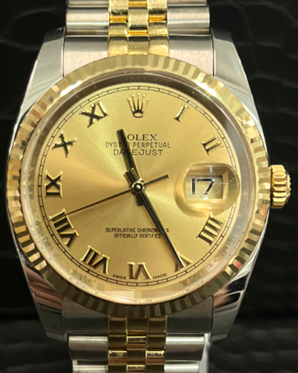 Rolex Datejust 36MM Champagne Dial Two-Tone Jubilee Bracelet (116233)