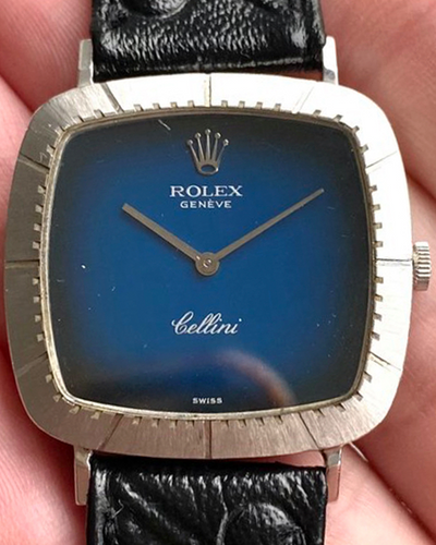 Rolex Cellini 30MM Blue Dial Aftermarket Leather Strap (4084)