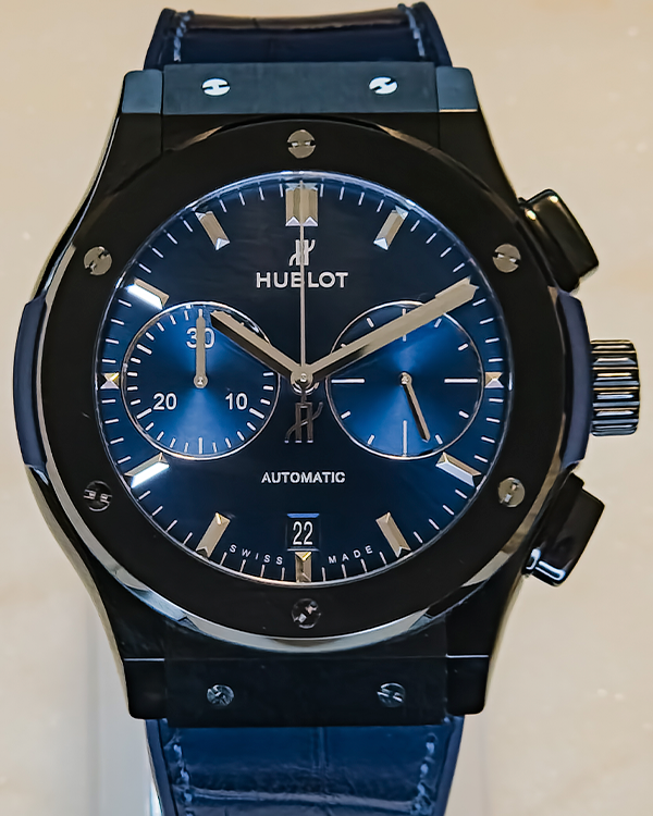 2019 Hublot Classic Fusion Blue 45MM Blue Dial Leather Strap (521.CM.7170.LR)