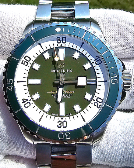 2024 Breitling Superocean 44MM Green Dial Steel Bracelet (A17376A31L1A1)