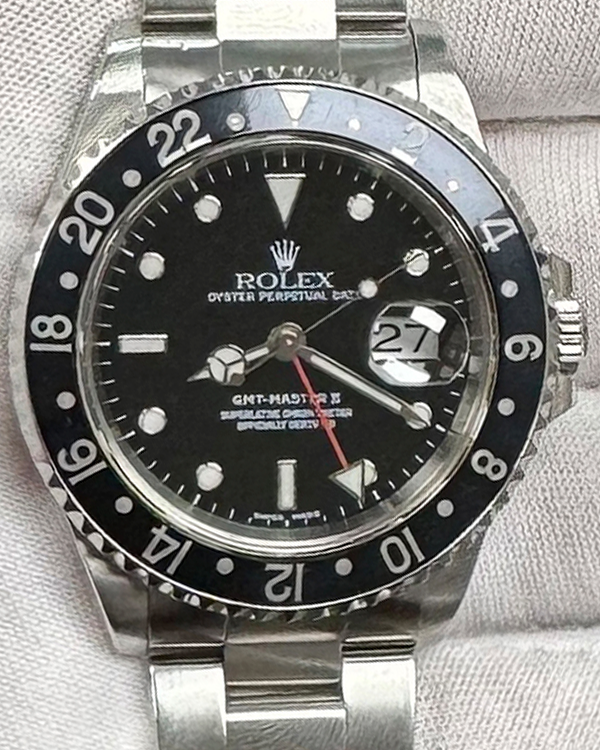 2000 Rolex GMT-Master ll 40MM Black Dial Steel Bracelet (16710)