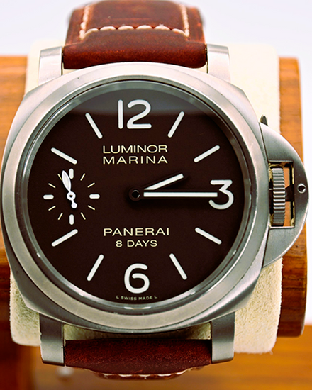 2018 Panerai Luminor Marina 8 Days 44MM Tobacco Dial Leather Strap