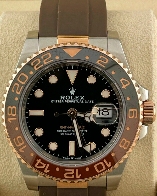 Rolex GMT-Master II "Rootbeer" 40MM Black Dial Oysterflex Strap (126711)