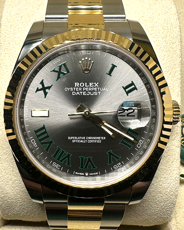 2022 Rolex Datejust "Wimbledon" 41MM Slate Dial Two-Tone Oyster Bracelet (126333)