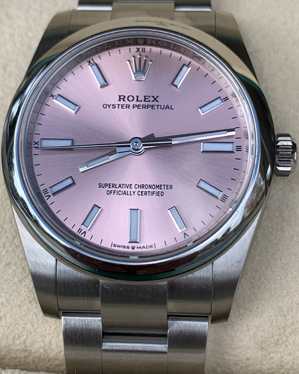 2022 Rolex Oyster Perpetual 34MM Pink Dial Oyster Bracelet (124200)