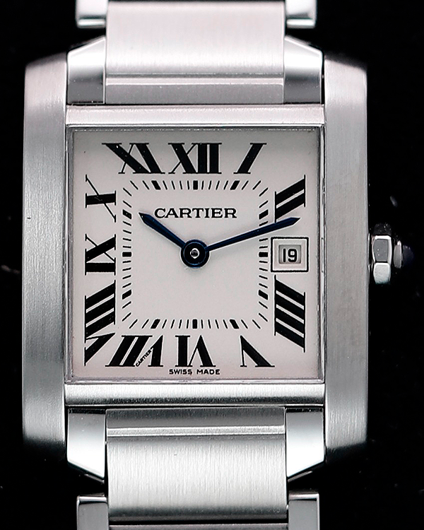 Cartier Tank Française 25MM Quartz White Dial Steel Bracelet (W51011Q3)