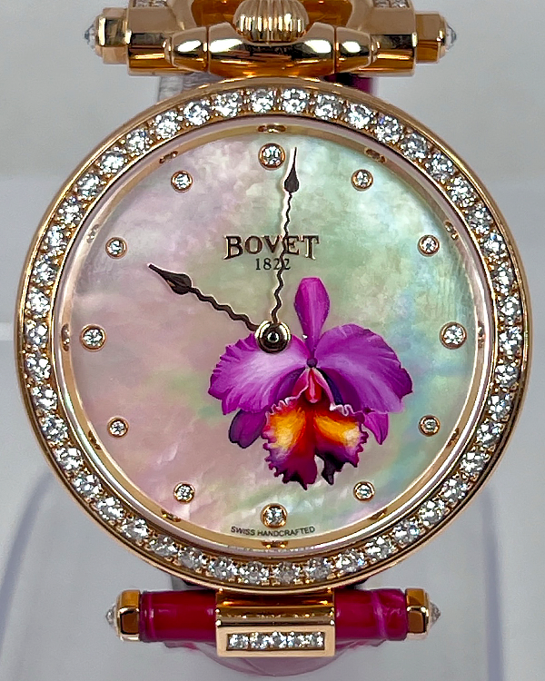 Bovet Amadeo Fleurier "Orchid" 39mm Mother of Pearl Dial Leather Strap (AF39015-SD123-LT04)