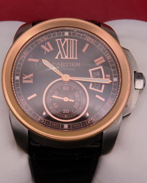 2018 Cartier Calibre De Cartier 42MM Brown Dial Leather Strap (W7100051)