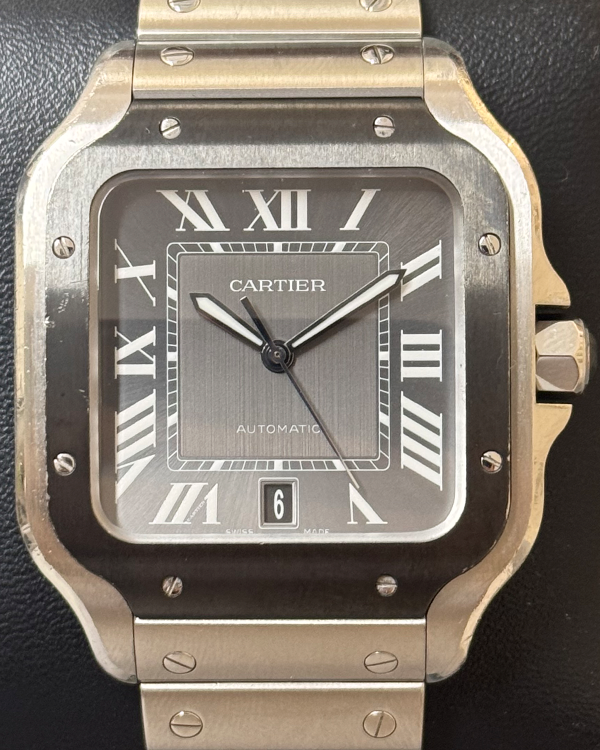 2022 Cartier Santos De Cartier 39.8x47.5MM Grey Dial Steel Bracelet (WSSA0037)