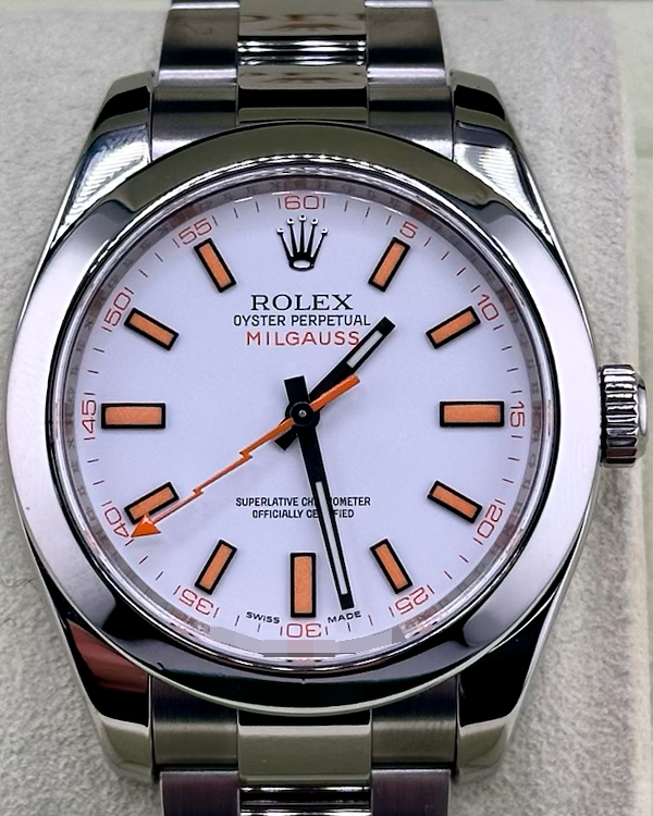 2009 Rolex Milgauss 40MM White Dial Steel Oyster Bracelet (116400)