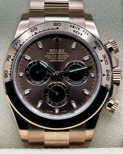 2022 Rolex Cosmograph Daytona 40MM Brown Dial Rose Gold Oyster Bracelet (116505)