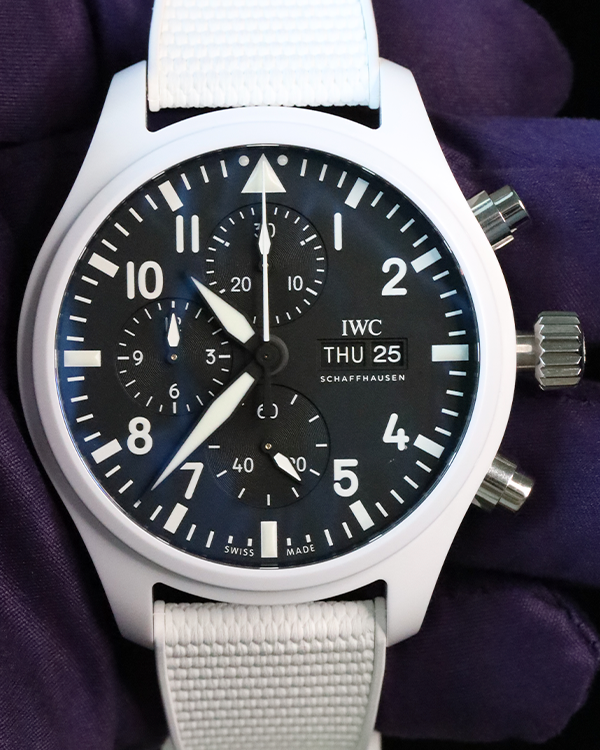 2022 IWC Schaffhausen Pilot Top Gun "Lake Tahoe" 44.5MM Black Dial Rubber Strap (IW389105)