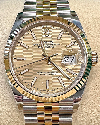 2023 Rolex Datejust 36MM Champagne Dial Two-Tone Jubilee Bracelet (126233)