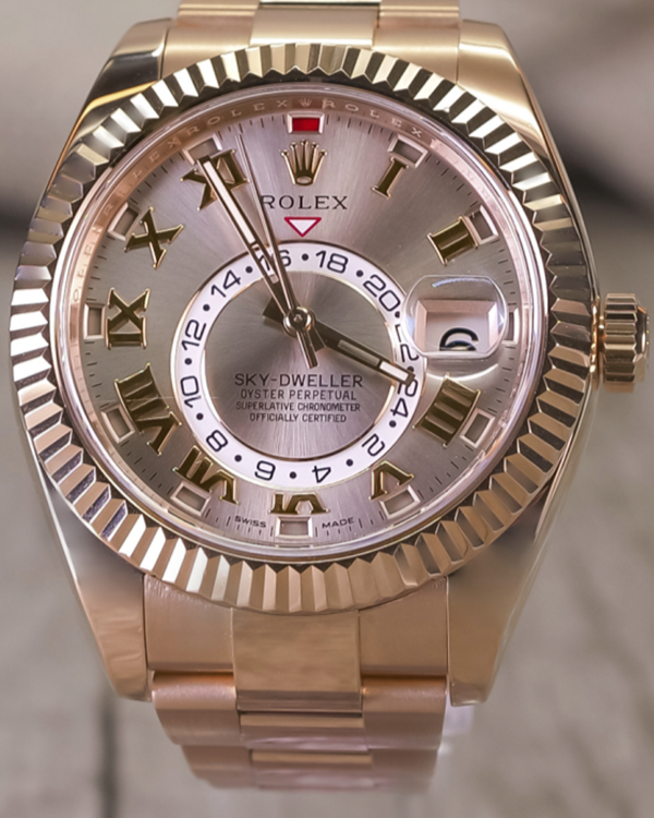 2016 Rolex Sky-Dweller 42MM Sundust Dial Everose Oyster Bracelet (326935)