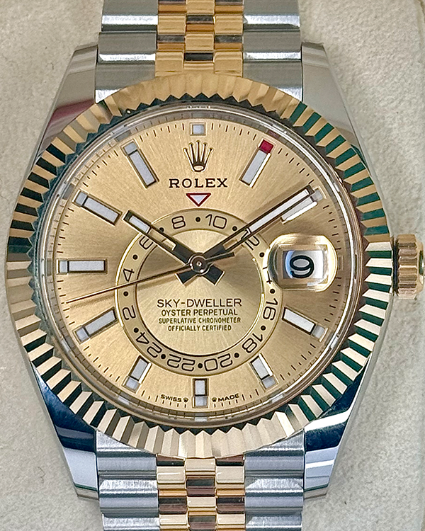 2024 Rolex Sky-Dweller 42MM Champagne Dial Two-Tone Jubilee Bracelet (336933)