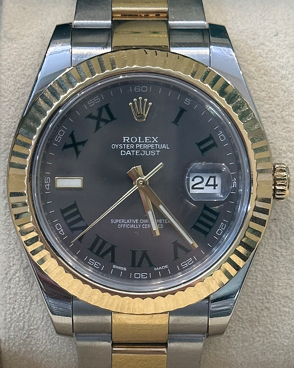 2016 Rolex Datejust II "Wimbledon" 41MM Slate Dial Two-Tone Bracelet (116333)