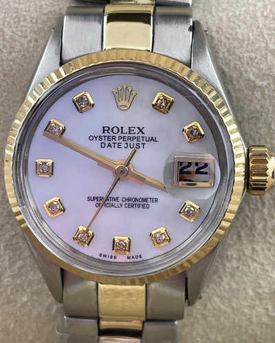 1968 (1.8 Mill. Serial) Rolex Lady-Datejust 26MM Aftermarket Mother of Pearl Dial Two-Tone Oyster Bracelet (6517)