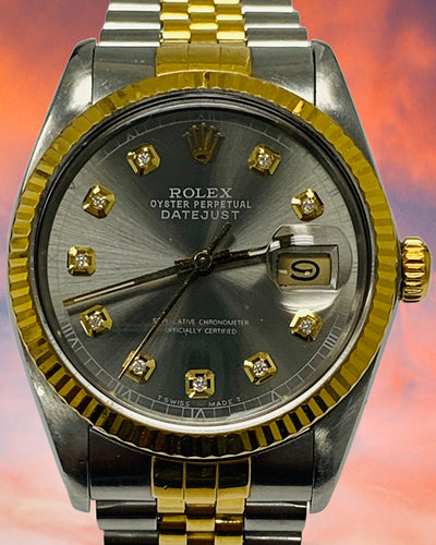 Rolex Datejust 36MM Aftermarket Slate Dial Two-Tone Jubilee Bracelet (16013)