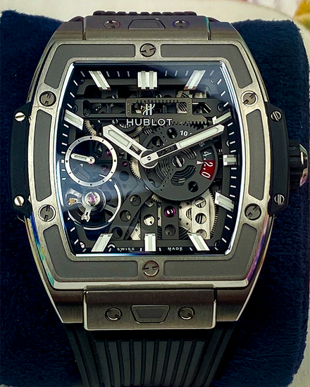 Hublot Spirit Of Big Bang Meca-10 45MM Skeleton Dial Rubber Strap (614.NX.1170.RX)