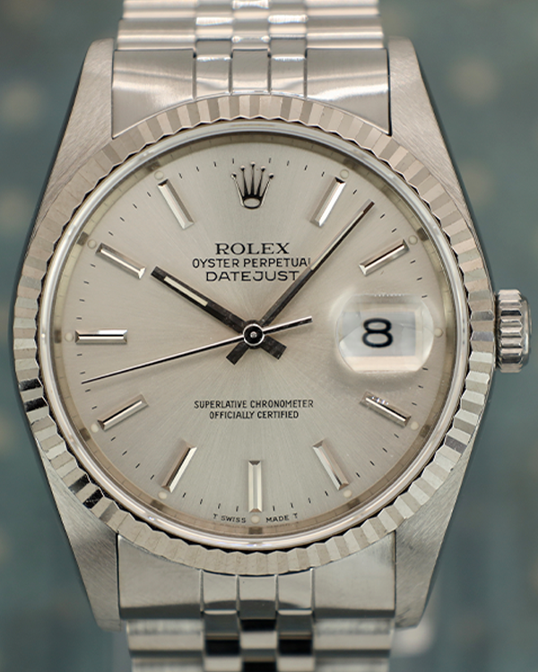 1989 (L Serial) Rolex Datejust 36MM Silver Dial Steel Jubilee Bracelet (16234)