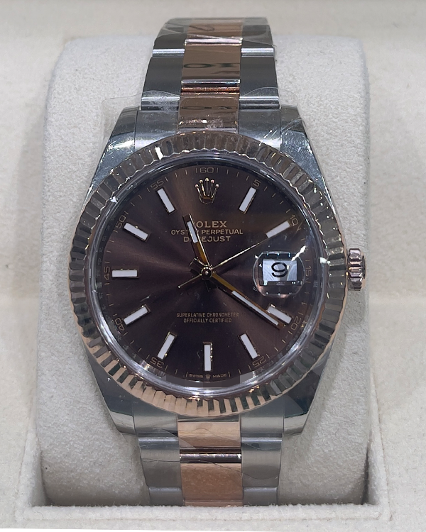 2020 Rolex Datejust 41MM Everose Gold And Steel Chocolate Dial (126331)