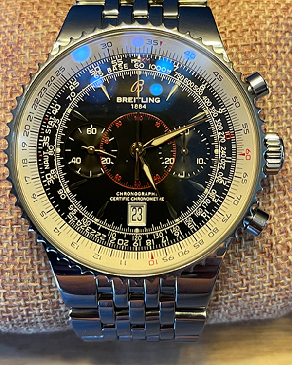 Breitling Montbrillant Légende 47MM Black Dial Steel Bracelet (A23340)