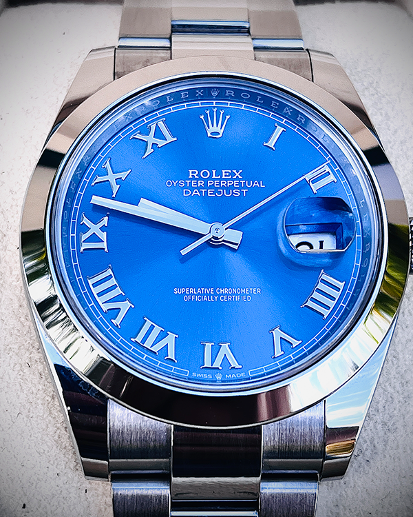 2021 Rolex Datejust 41MM Azzurro Dial Oyster Bracelet (126300)