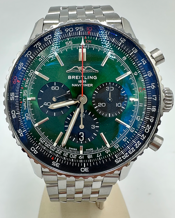 2023 Breitling Navitimer B01 46MM Green Dial Steel Bracelet (AB0137241L1A1)