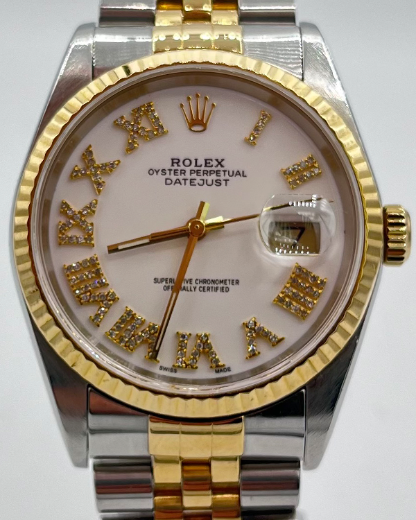 Rolex Datejust 36MM White Dial Two-Tone Jubilee Bracelet (16233)