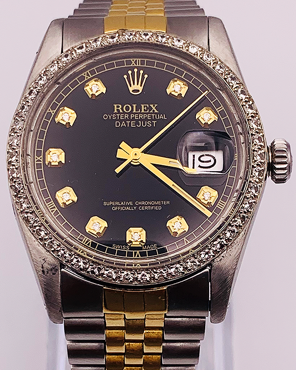 Rolex Datejust 36MM Aftermarket Black Dial Two-Tone Jubilee Bracelet (16013)