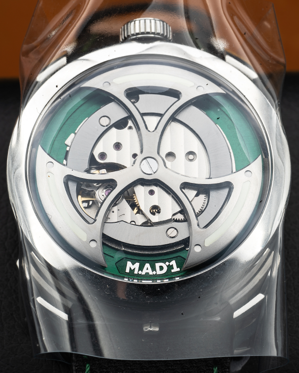 MB&F MAD 1 Green Edition 42MM Skeleton Dial Leather Strap (M.A.D. 1)