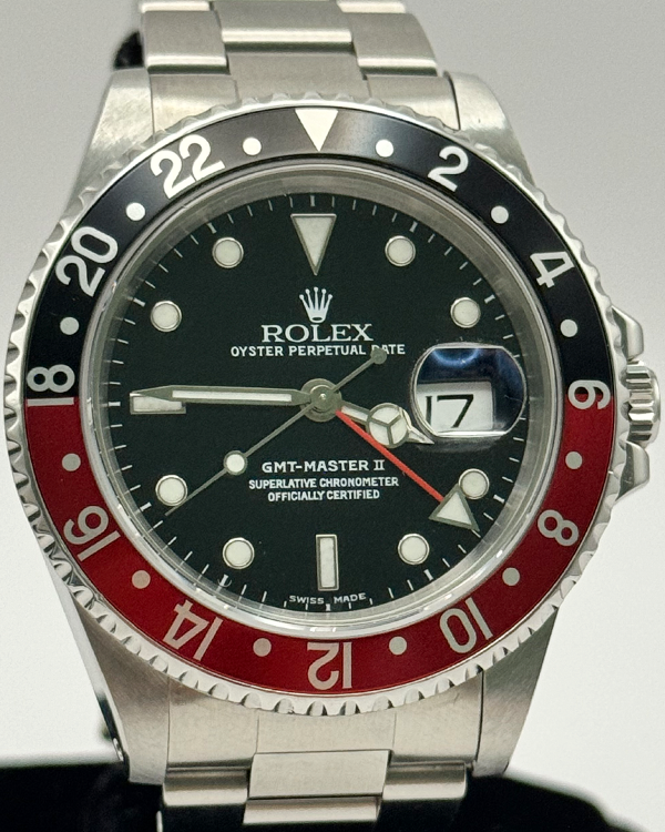 No Reserve - 2000 Rolex GMT-Master II "Coke" 40MM Black Dial Oyster Bracelet (16710)