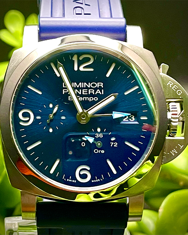 2024 Panerai Luminor 1950 BiTempo 44MM Blue Dial Rubber Strap (PAM01361)