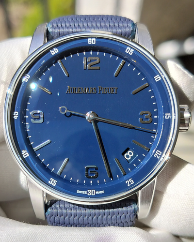 2019 Audemars Piguet Code 11.59 41MM Blue Dial Textile Strap (15210BC.OO.A321CR.01)