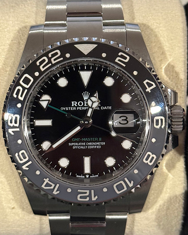 2024 Rolex GMT-Master II "Bruce Wayne" 40MM Black Dial Oyster Bracelet (126710GRNR)