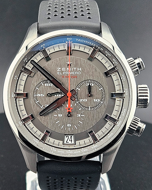 2019 Zenith El Primero Chronomaster Sport 45MM Grey Dial Rubber Strap (03.2280.400/91.R576)