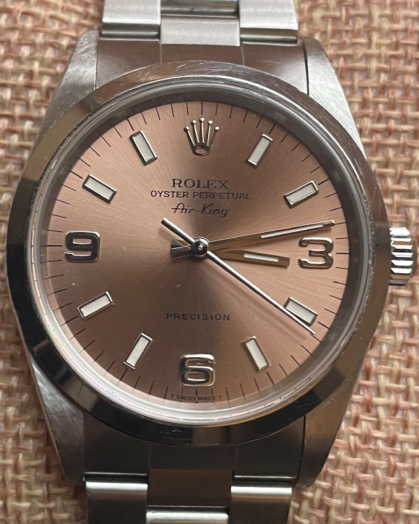 Rolex Air-King 34MM Salmon Dial Oystersteel Bracelet (14000)