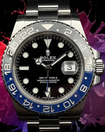 Rolex GMT-Master II "Batman" 40MM Black Dial Steel Bracelet (116710BLNR)