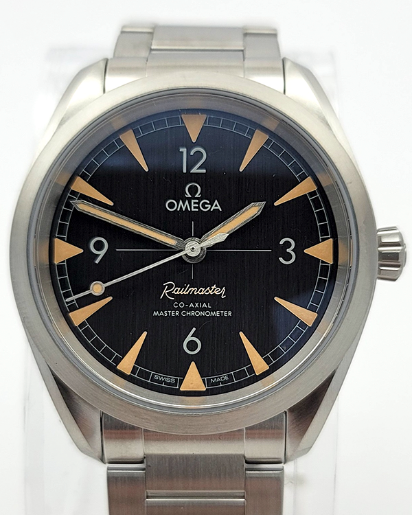 Omega Railmaster 40MM Black Dial Steel Bracelet (220.10.40.20.01.001)