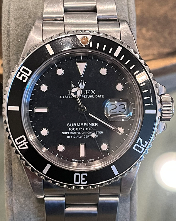 1987 Rare Rolex Submariner Date "Triple Zero" Vintage 40MM Black Dial Steel Bracelet (168000)