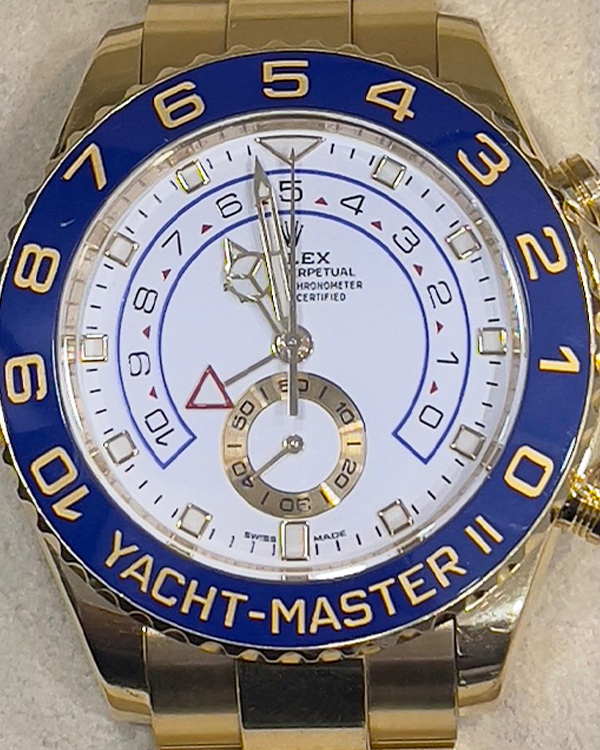 2017 Rolex Yacht-Master II 44MM Yellow Gold White Dial (116688)