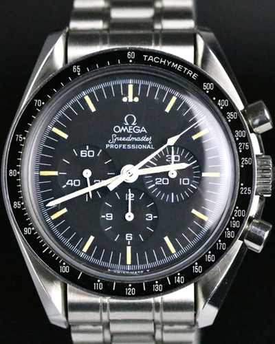 1985 Omega Speedmaster Professional Moonwatch Vintage 42MM Black Dial Steel Bracelet (145.022)