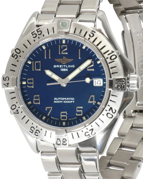 1994 Breitling Colt 38MM Blue Dial Steel Bracelet (A17035)