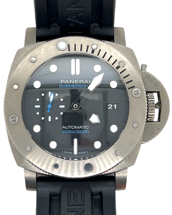 2021 Panerai Luminor Submersible 1950 47MM Black Dial Rubber Strap (PAM01305)