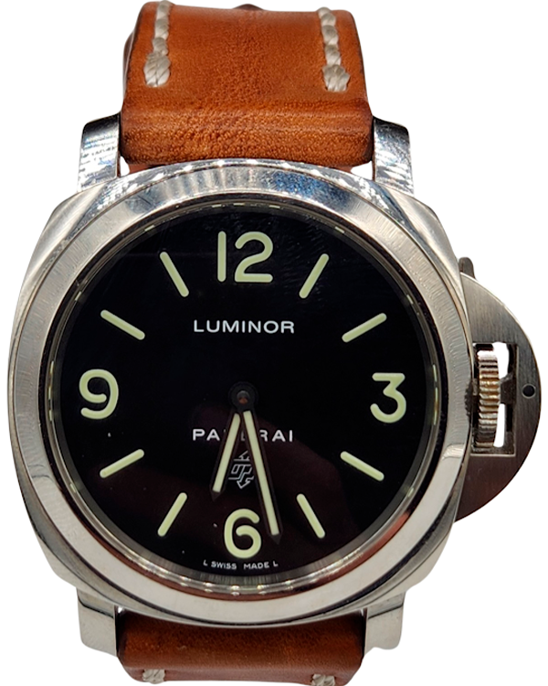 Panerai Luminor Base Logo 44mm Black Dial Leather Strap (PAM01000)