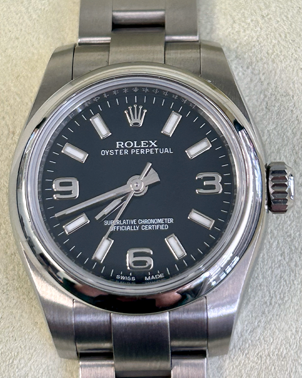 Rolex Oyster Perpetual 26MM Steel Black Dial Oyster Bracelet (176200)