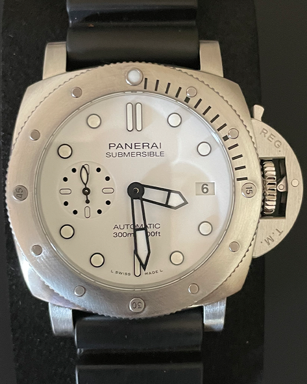 2021 Panerai Submersible 42MM White Dial Rubber Strap (PAM01223)