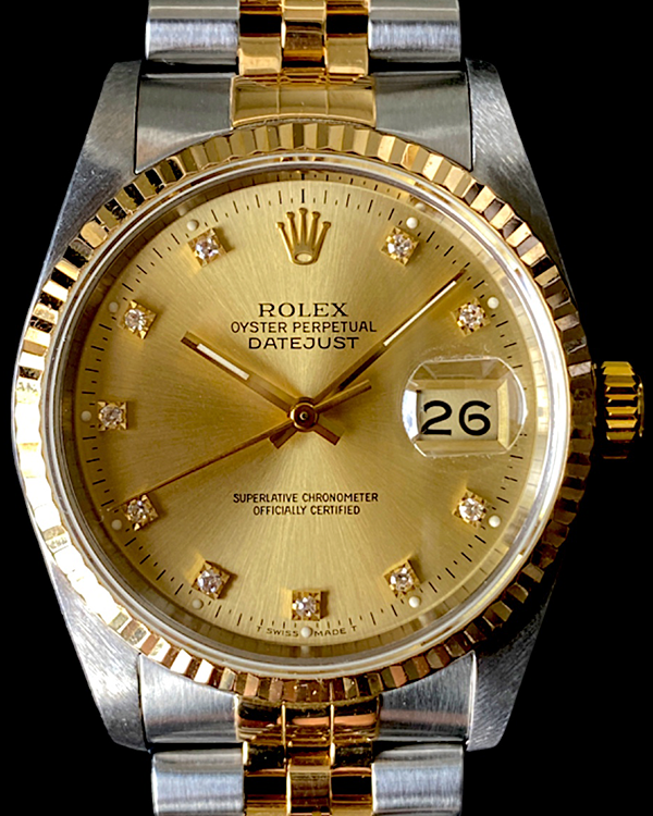 1989 (L Serial) Rolex Datejust 36MM Champagne Dial Two-Tone Jubilee Bracelet (16233)