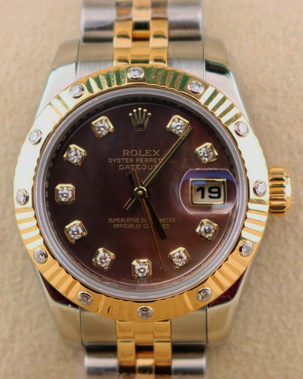 2008 (M Serial) Rolex Lady-Datejust 26MM Mother of Pearl Tahitian Dial Two-Tone Jubilee Bracelet (179313)